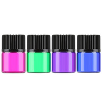 BYPE Mini bouteilles d'échantillon de parfum en verre 1ml 2ml 3ml 5ml flacons d'huile essentielle vides avec compte-gouttes scellant le bouchon intérieur vert rose