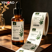 Maßgefertigte Ölbeständige Private Botanische Ätherische Öl-Flaschenetiketten Gestempelt Stark Klebende Verpackung Vinyl-Logo Rollenverpackung