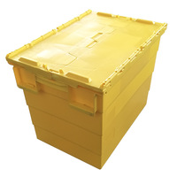 Caja de almacenamiento de archivos apilable de alta calidad, contenedor de tapa adjunta, caja de almacenamiento móvil de plástico