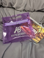 Personnalisé avec logo Pochette de beauté en PVC violet imperméable à l'eau cosmétique maquillage sac à fermeture éclair en plastique pour cadeau et sac d'emballage