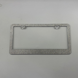 Marco para Placa de Matrícula con Incrustaciones de Cristales, Estándar Estadounidense, Marco de Acero Inoxidable, Marcos Personalizados para Placas de Matrícula - Product Image 3