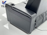 Canapé de cinéma inclinable électrique 3 places pour salle de cinéma de villa moderne, fauteuil triple connecté avec porte-gobelets