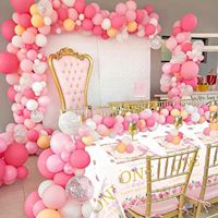 Ensemble de vaisselle de fête pour le 1er anniversaire de bébé fille, motif floral moderne, vaisselle et nappe Onederful, pour servir 24 invités