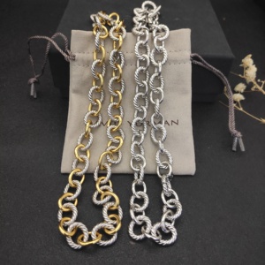 Collar de Cadena de Alta Calidad, Joyería <span class=keywords><strong>David</strong></span>, Accesorio Punk para Hombre, Bañado en Plata <span class=keywords><strong>y</strong></span> Cobre, Uso Diario, Venta al Por Mayor - Product Image 2