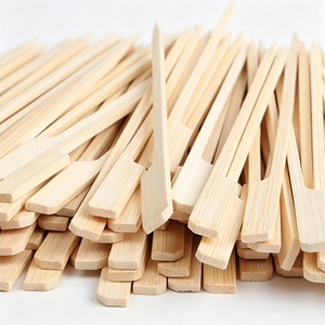 Brochettes jetables portables en bambou antiadhésives résistantes à la chaleur à long manche pour barbecue, grillades au <span class=keywords><strong>charbon</strong></span> de bois, viande facilement préparée - Product Image 6