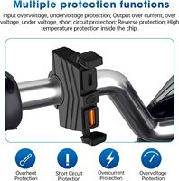 Moto 12v-24v étanche SAE à 30W PD Type-C + 18W QC3.0 avec interrupteur marche/arrêt compatible avec téléphones portables/tablettes/GPS