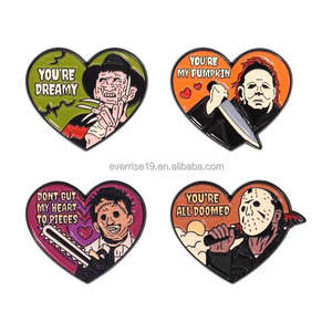 Broche de esmalte personalizado más nuevo, insignias de Metal de dibujos animados, pines de película de terror, producto artesanal de Metal - Product Image 4