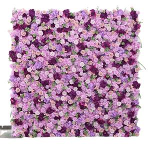 Mur de fleurs artificielles artisanal de qualité supérieure, design à joint sans couture, pour décor de scène de cérémonie de mariage - Product Image 5