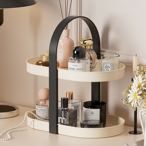 Chất Lượng Cao ABS Chất Liệu Nước Hoa Tổ Chức Hai Lớp Xách Tay Phòng Ngủ Mỹ Phẩm Lưu Trữ Kệ - Product Image 1