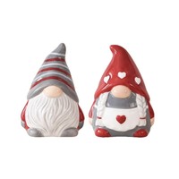 Ensemble salière et poivrière en céramique, design nordique, thème Noël, figurine de gnome décorative, antibactérien et résistant à l'humidité