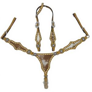 Ensemble de sellerie western en cuir véritable avec surpiqûres à boucles, personnalisable pour l'équitation - Product Image 1