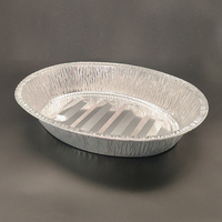 Plateau ovale jetable en aluminium pour usage domestique-pour le buffet de cuisson au barbecue-Récipient d'emballage alimentaire polyvalent