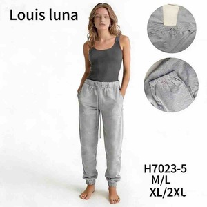 HDJ Women's Plus Size Harem Pants Heather Grey M L XL 2XL Loose Fit <b>Drawstring</b> Waist Full Length Casual Autumn Wear - Product Image 4