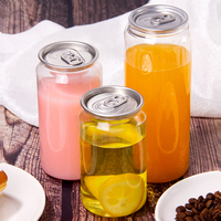 Boîtes de boisson en plastique transparent de 210 ml et 330 ml, bouteilles de soda, canettes de boisson en PET avec couvercles en aluminium