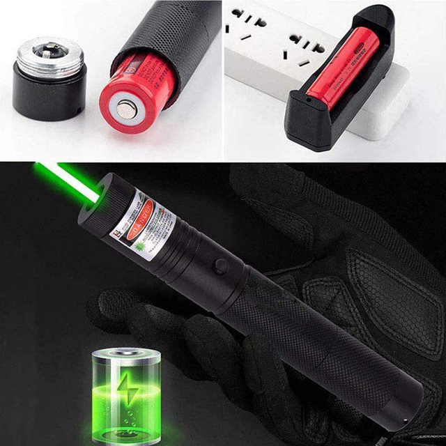 Green Laser Pointer 303 High Power Star Laser Light with 18650 Battery and Battery Charger Powerful Laser Pointers