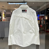 Polo homme personnalisé blanc à manches longues, décontracté, en coton et polyester respirant, brodé, anti-plis