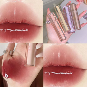 Gloss à lèvres effet miroir en tube triangulaire transparent, gloss aqueux effet gelée, longue tenue, hydratant, maquillage transparent pour les lèvres - Product Image 5