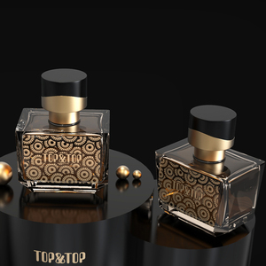 Accepter les flacons de parfum de luxe rectangulaires carrés arabes dorés personnalisés Flacon de <span class=keywords><strong>parfumerie</strong></span> Flacon de parfum vide en verre de 70ml - Product Image 2