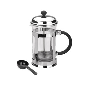 Caffettiera French Press in vetro e acciaio inossidabile da 8 tazze con cucchiaio per uso domestico - Product Image 1