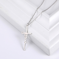 Nouveau Collier Jésus Pendentif Croix Scapulaire en Acier Inoxydable, Design Simple, Chrétien Catholique, pour Femme
