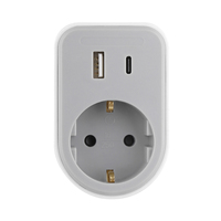 Multiprise personnalisable Pheiyon avec prise Schuko, 1 port USB-A QC18W, 1 port USB-C PD20W, adaptateur 16A, prises EU