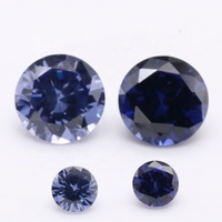 Prix de gros Zircon synthétique couleur Tanzanite, pierres en vrac de 0,9 mm à 3 mm, forme ronde, pour DIY ou usage industriel