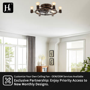 Ventilateur de plafond avec lumière CE, élégant, noir, installation encastrée, 19 pouces, petit ventilateur de plafond avec lumière - Product Image 5