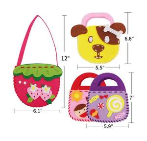 Accesorios DIY de alta resistencia personalizados para niños en edad preescolar, primera bolsa de fieltro pequeña, caja de costura, kits artesanales para niños, juego de mano de arte - Product Image 1