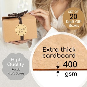 Kraft paper biscuit <b>box</b> with ribbons and stickers, <b>small</b> cardboard <b>gift</b> <b>box</b> for <b>gift</b> giving, customizable according to needs - Product Image 2