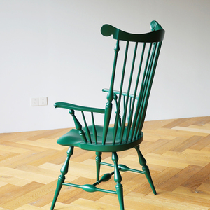 Роскошное обеденное кресло в скандинавском стиле из массива ореха с подлокотниками, оливково-зеленое, ретро, из гнутой древесины, в стиле Виндзор, акцентное кресло, кресло-качалка для взрослых - Product Image 6