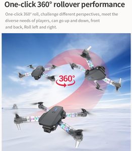 Drones DWI Dowellin con cámara 4K Dron <span class=keywords><strong>plegable</strong></span> <span class=keywords><strong>E88</strong></span> con cámara HD, mini drones con brazos plegados LED transparentes - Product Image 5