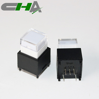 Interrupteur à bouton-poussoir CHA avec anneau LED, série C303, mini interrupteur à bouton-poussoir LED avec capuchon carré