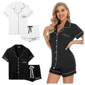 Set Pigiama da Donna in Viscosa di Bambù, Maniche Corte con Bottoni, Abbigliamento da Notte Morbido e Fresco, Completo con Pantaloncini per Chi Soffre il Caldo - Product Image 2