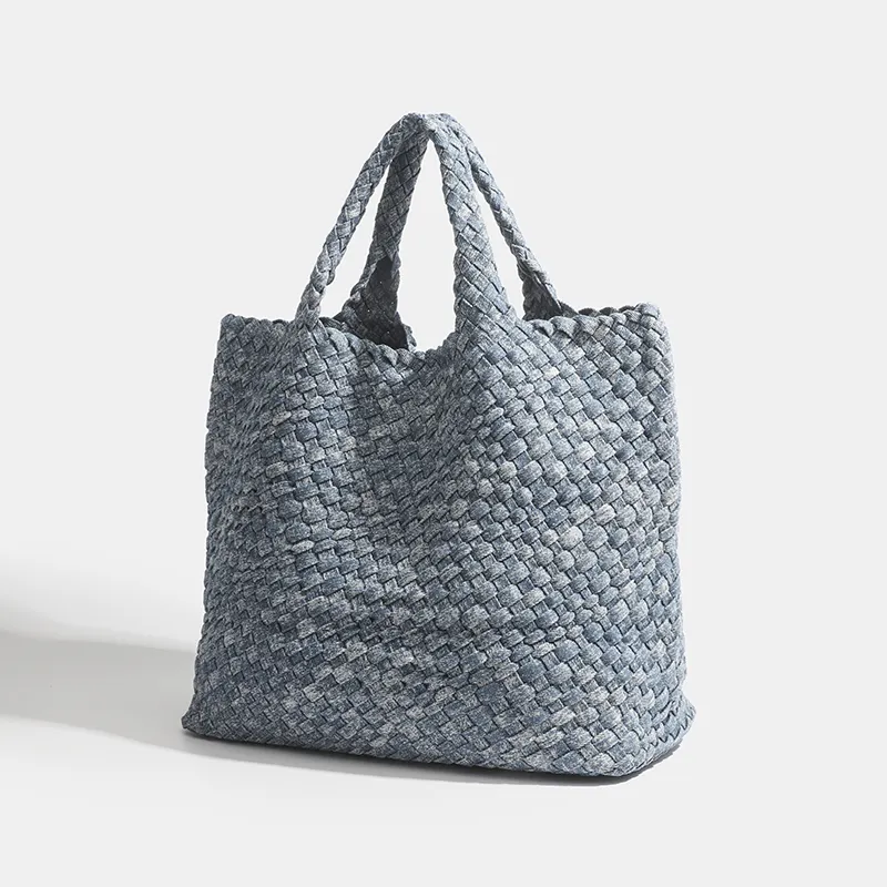 2024 China Best Verkopende Luxe Handtassen Geweven Tas Strand Vrouwen Draagtas Denim Handgemaakte Vrouwen Tas