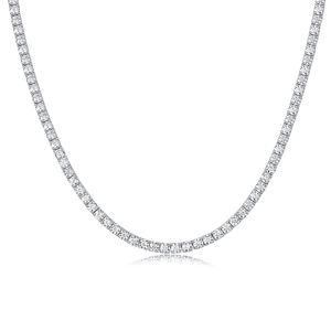 Envío desde Almacén en EE. UU. Sin Aranceles, Cadena de Tenis con Moissanita de 3mm, Plata 925, Color D, VVS, Estilo Hip Hop, Joyería - Product Image 6