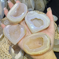 Fengshui naturel cristaux naturels fait à la main pierre de guérison agate géode coeur ornement pour la décoration