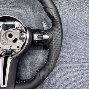 Volante M Sport de cuero completo para <span class=keywords><strong>BMW</strong></span> M3 F30 F15 F16 F20 F21 F25 F26 M5 F10 F11 F06 F07 F12 F13 F01 E90 E90 X5 E70 E87 E81 - Product Image 3
