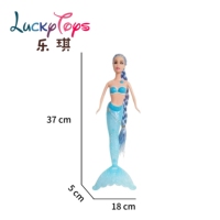 Vente en gros de poupées sirènes en PVC de 11 pouces, rouge et bleu, princesse lumineuse, jouet de mode, cadeau pour filles