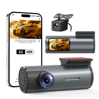 Caméra de rétroviseur WiFi GPS 2K avec écran IPS, installation facile, caméra embarquée double objectif, enregistreur vidéo