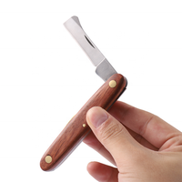 Couteau de greffage à manche en bois, couteau pliant de poche, couteau de bouturage