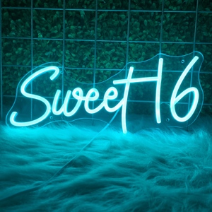 <b>Sweet</b> 16 Neon Sign Battery Powered with Dimmer Switch Acrylic Wall Hanging for Girls' Room Home Art 16th Birthday <b>Party</b> - Product Image 2