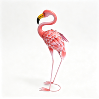 Sculpture de flamant rose de jardin OEM ODM, statues d'animaux de jardin pour aménagement paysager de patio