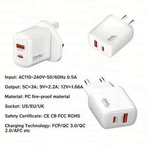 US EU UK <b>USB</b> Type C Wall Power Charger 38W A+C QC3.0 Travel <b>Adapter</b> PD 20W Charger Block for Phone 15 16 Pro Max - Product Image 3