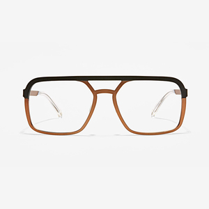 <span class=keywords><strong>Double</strong></span> <span class=keywords><strong>pont</strong></span> femmes unisexe en acier inoxydable surdimensionné métal lunettes de vue chine en gros optique cadre de lunettes - Product Image 2