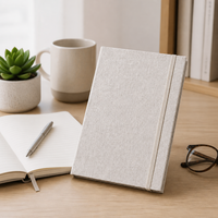 Carnet à couverture rigide en lin écologique avec élastique, personnalisable, idéal comme cadeau d'affaires, journal intime, OEM