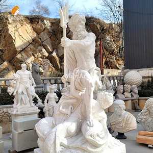 MILY Approvisionnement d'usine Taille humaine Statue faite à <span class=keywords><strong>la</strong></span> main Marbre classique <span class=keywords><strong>Dieu</strong></span> grec <span class=keywords><strong>de</strong></span> <span class=keywords><strong>la</strong></span> <span class=keywords><strong>mer</strong></span> Sculpture Poséidon - Product Image 4