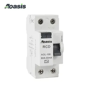 Rccb Type B AOASIS Rccb Type B AOLR-100 2P 30ma 63a 32a ELCB RCCB Price Rccb Circuit Breaker RCD