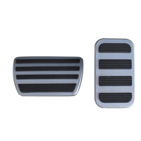 Couvre-pédales antidérapants en alliage d'aluminium pour frein et accélérateur pour CRV - Argent Noir, sans perçage, adhésifs, ajustement OEM