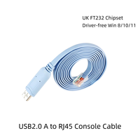 Cable de Consola DFX USB C y USB A a RJ45 de 1.8m, Cable Plano de Control con Chip FTDI para Router Cisco, Cable Rollover para Laptop