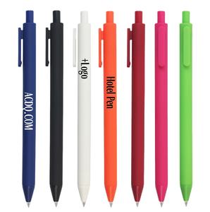 Großhandel Günstige Candy Color Office Hotel Kugelschreiber Weich gummi Kunststoff Kugelschreiber Benutzer definiert - Product Image 1